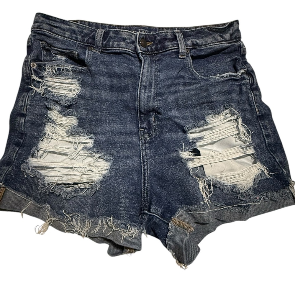 American Eagle Outfitters Distressed Stretch Denim‎ Jean Mom Shorts
